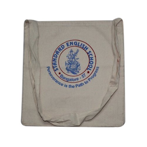 Beige Printed Cotton Cloth Bag