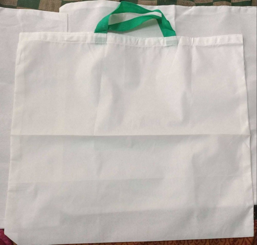 Loop Handle Color: White Polyester Carry Bags