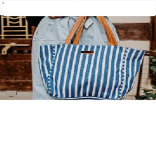 Stripped Blue Denim Fabric Bag, For Bags, Packaging Type: Packet