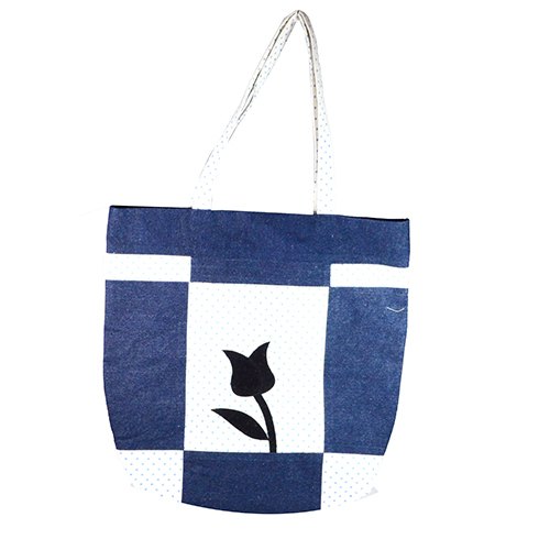 Blue, Black Printed Blue Denim Bag DB10003, For Casual