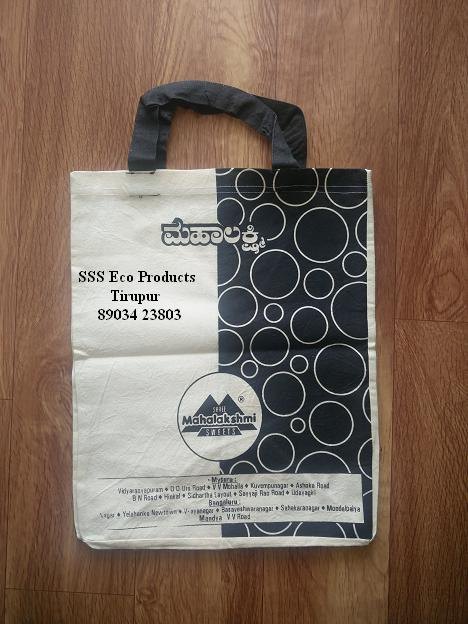 Black Handle Gray Gada Fabric Cloth Bag, Capacity: 3-4 kg