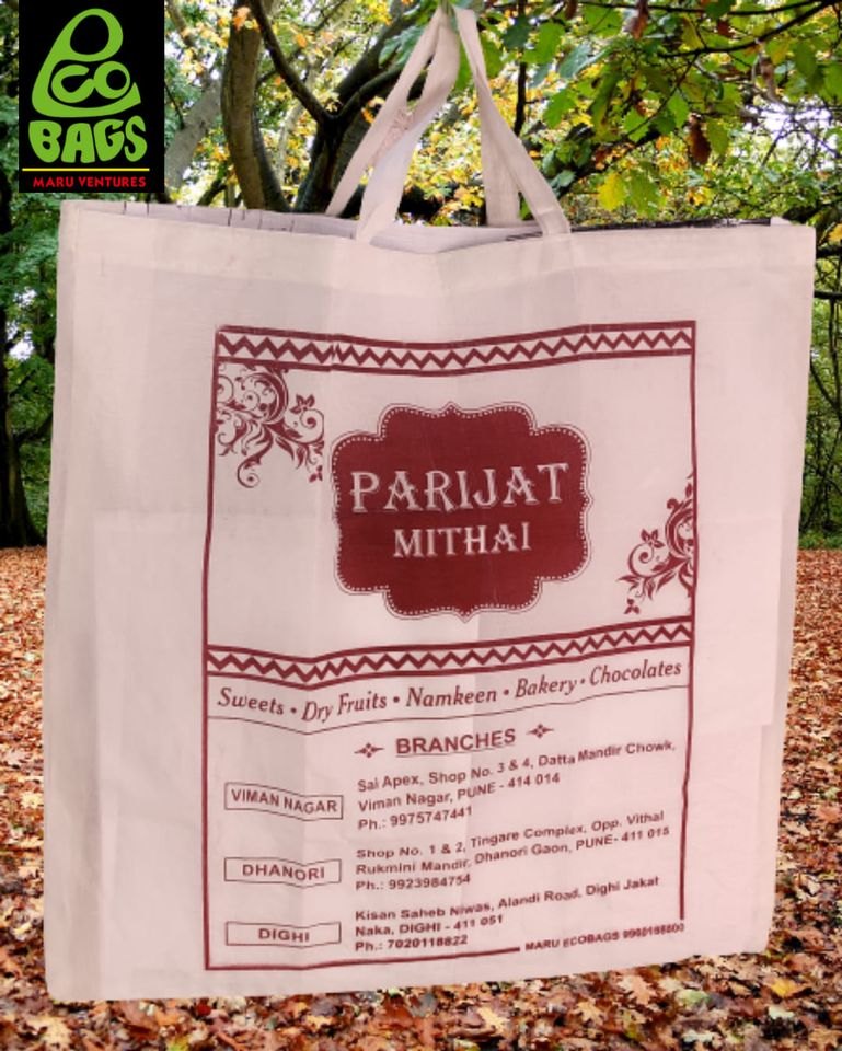 Maru Ecobags White Cloth Bags, Capacity: 5-8 Kg, Size/Dimension: 18*20