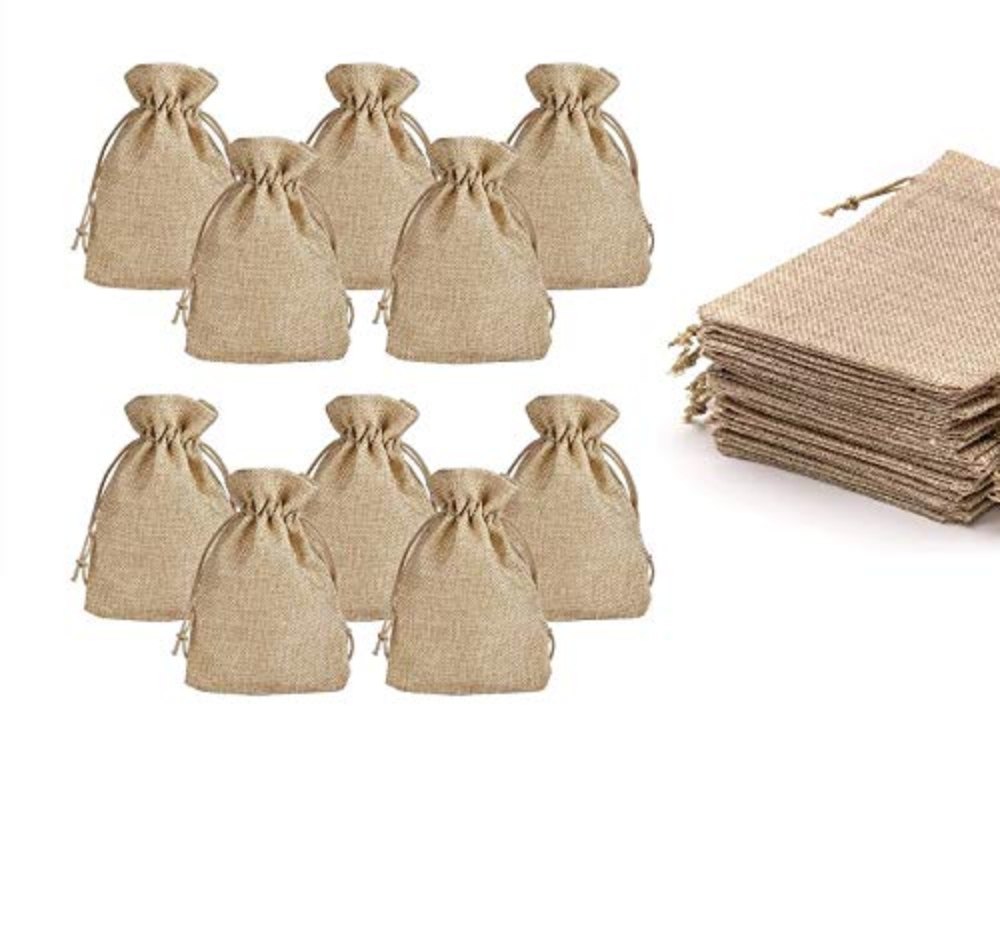 Natural Color-Burlap Drawstring Jute