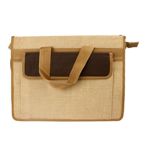 Natural Jute Colour Plain Jute Office Bag