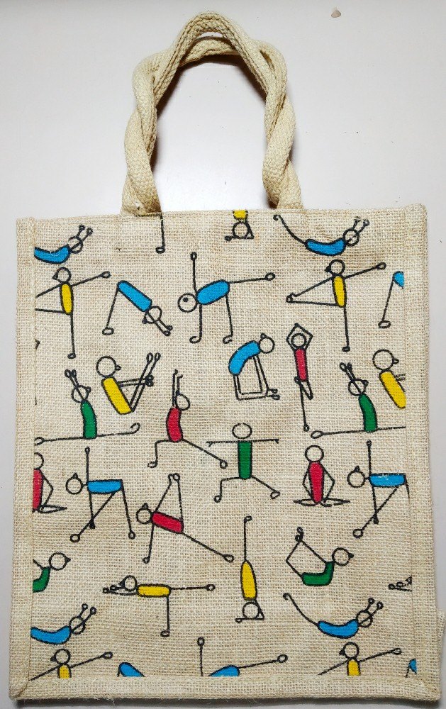Tropical forest Zipper Yoga Pose Jute Bag