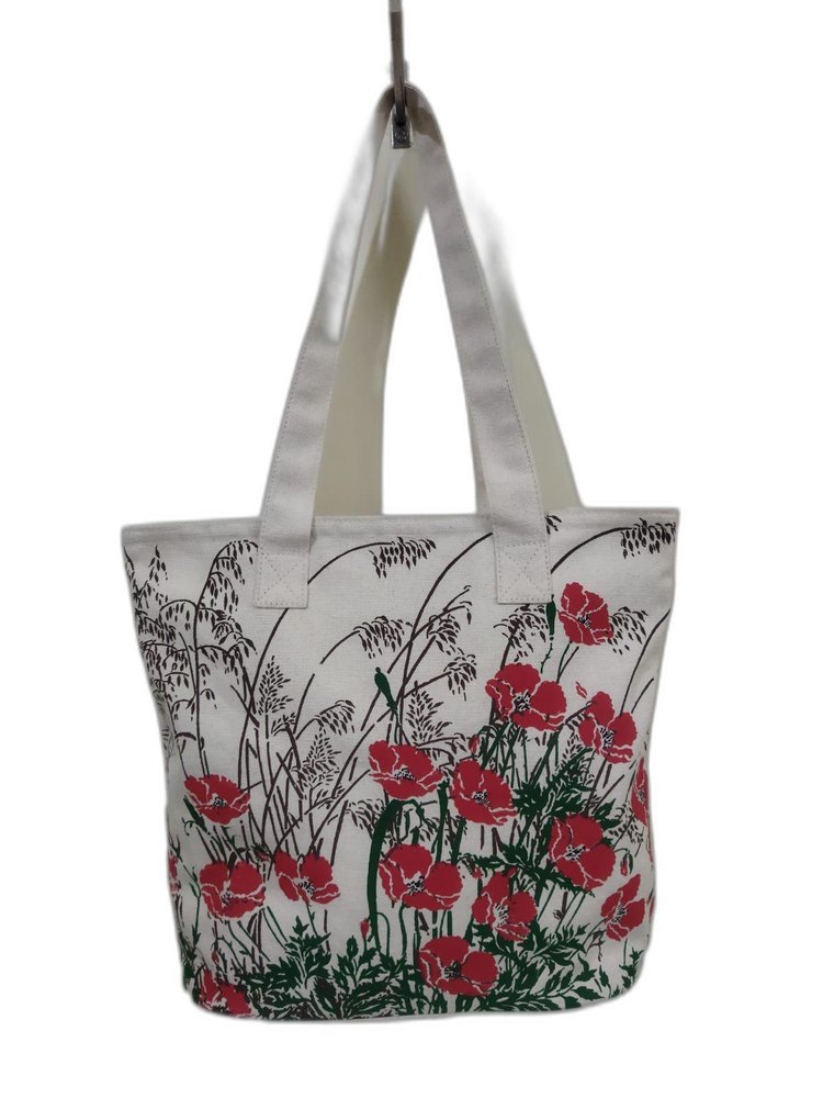Cotton Printed Canvas Tote Bag, Upto 5 Kgs, Size/Dimension: 30 X 37 X 11