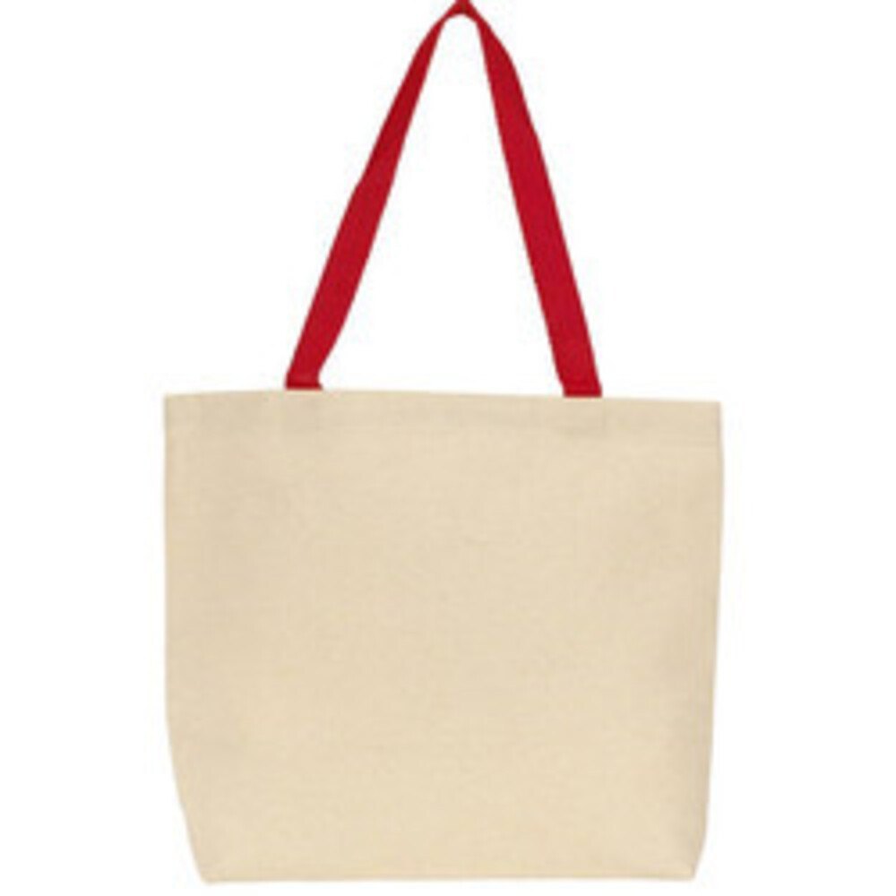 Off White and Red Plain Canvas Tote Bag, Size: 42 x 36 x 15 cm base
