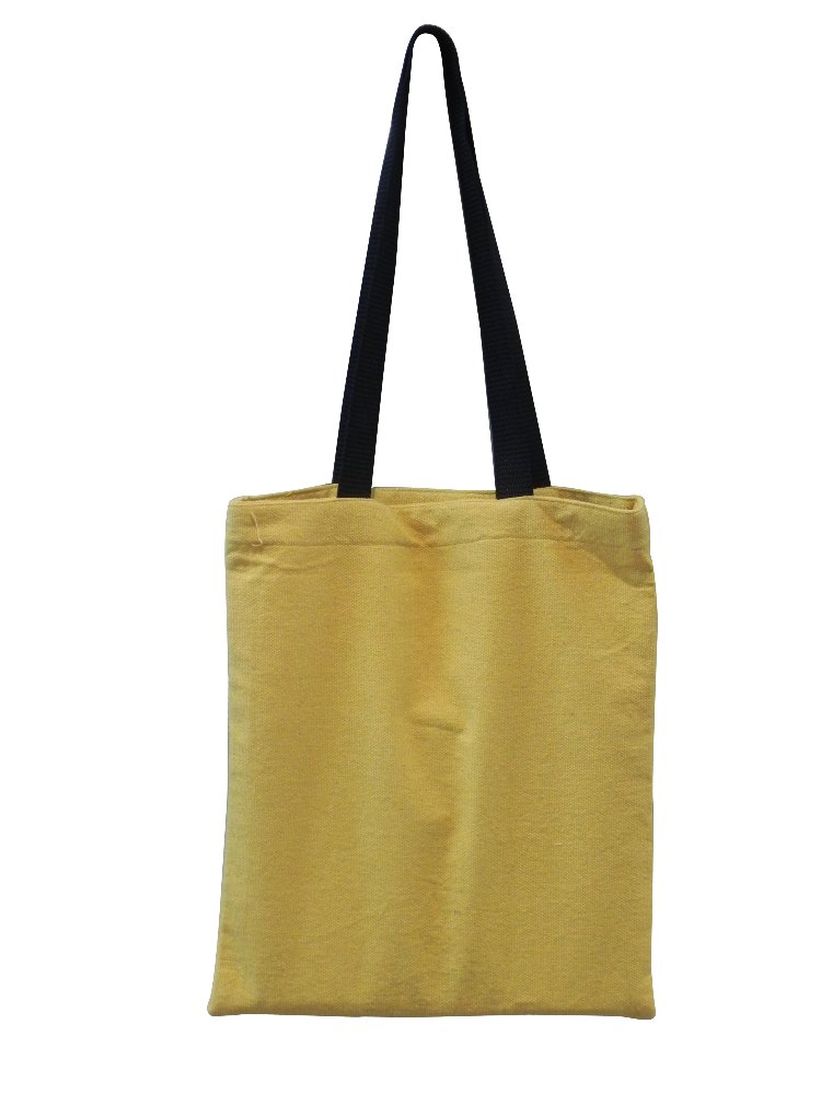 Yellow Ara India Cotton Canvas Bag, Size: 12 x 14 inch
