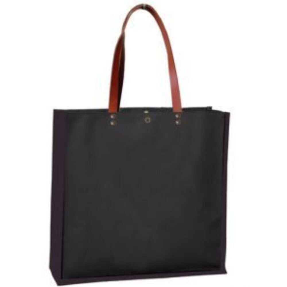 Plain Black Canvas Bag, Size: 42 X 40 X 15 Cm
