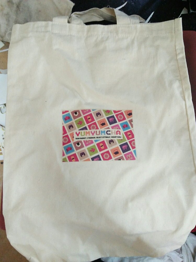 White Cotton Canvas Bag Printed, Size/Dimension: 12 X 14