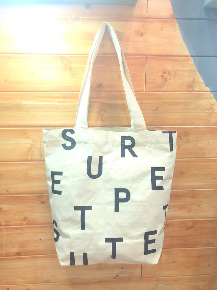 Nature Care Cotton Canvas Black & Natural Bag, Size/Dimension: 40x35x15 Cms