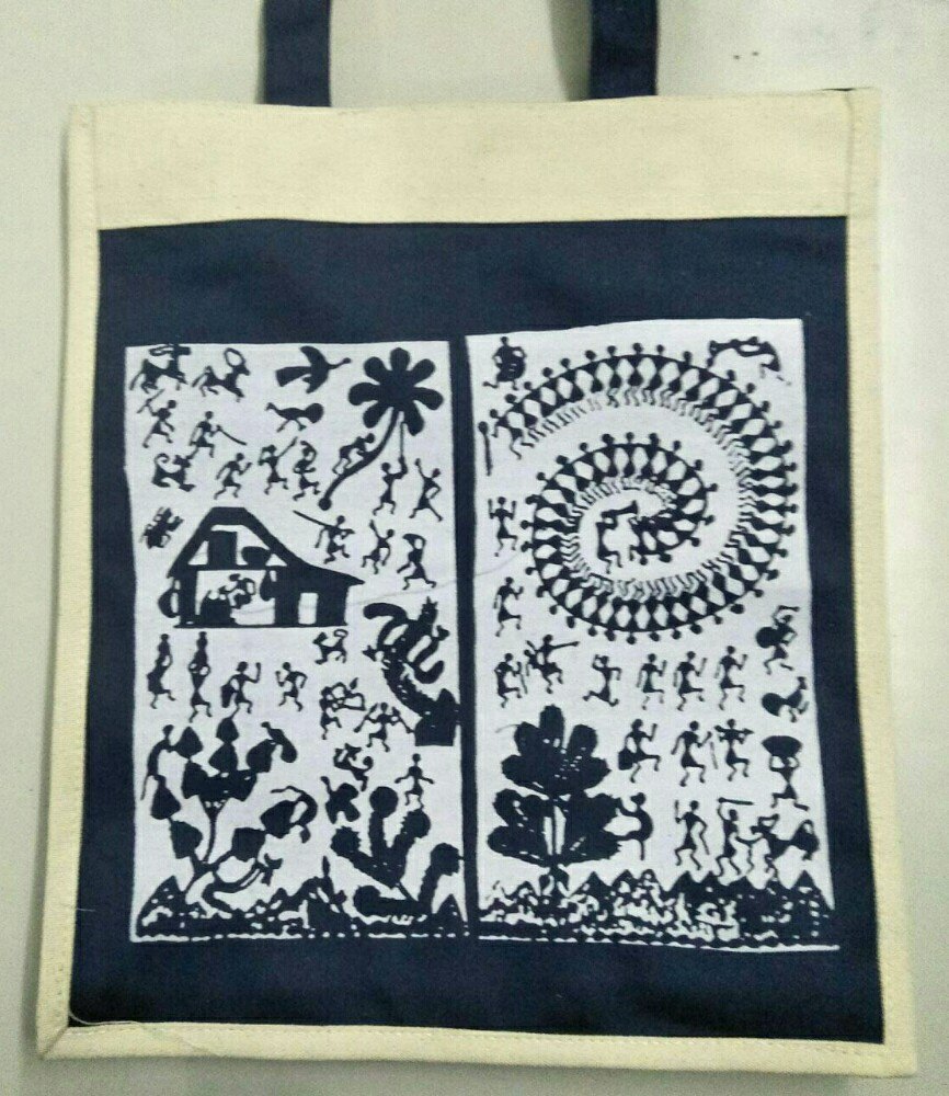 Black Canvas Bags, Size: 13 X 14