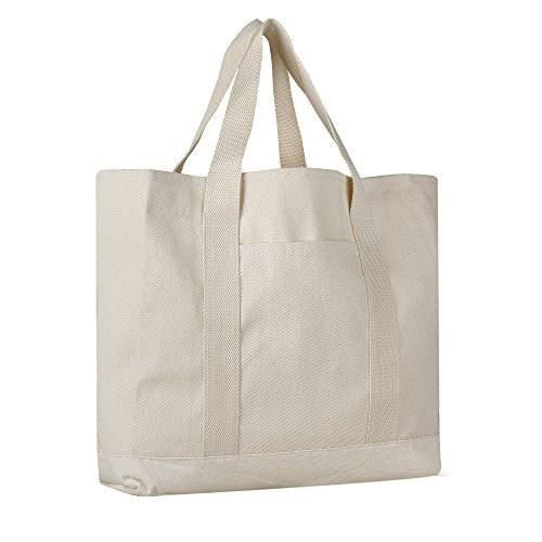 Loop Handle Natural Canvas Grocery Shopping Bags, Size/Dimension: 14*16*4