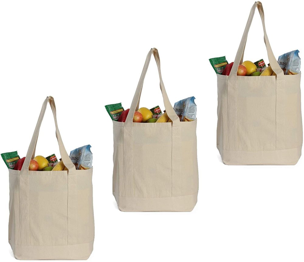 Loop Handle Natural Canvas Shopping Bags
