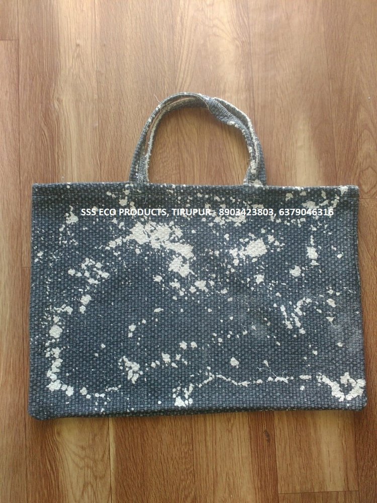 Printed Loop Handle Colour Canvas Shopping Bag