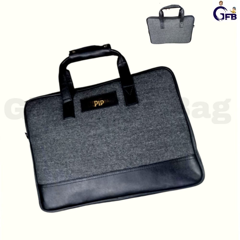 GFB Black Canvas Messenger Bag, Size/Dimension: 15.6