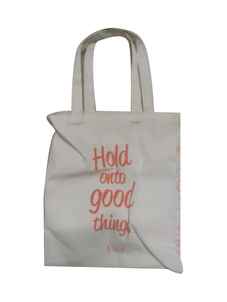 White Loop Handle Cotton Canvas Hand Bag, Size/Dimension: 8x12inch