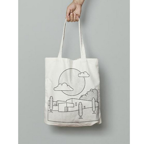Printed Cotton Organic Canvas Bag, Capacity: 4-5 Kg