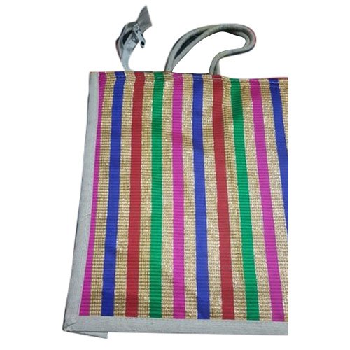 Zipper Fancy Stripped Canvas Bag, Capacity: 2 To 5 Kg