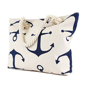 Flymax White And Blue Fancy Printed Canvas Beach Bag, Size/Dimension: 2-5 Kg
