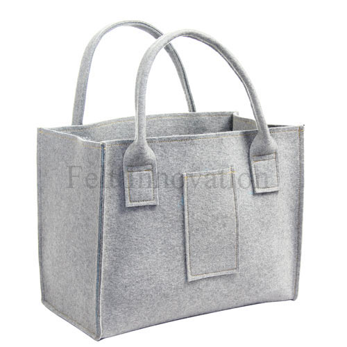 Grey Plain Wool Felted Bags, Size: 15.5 X 15.5 X 4.75 Inches
