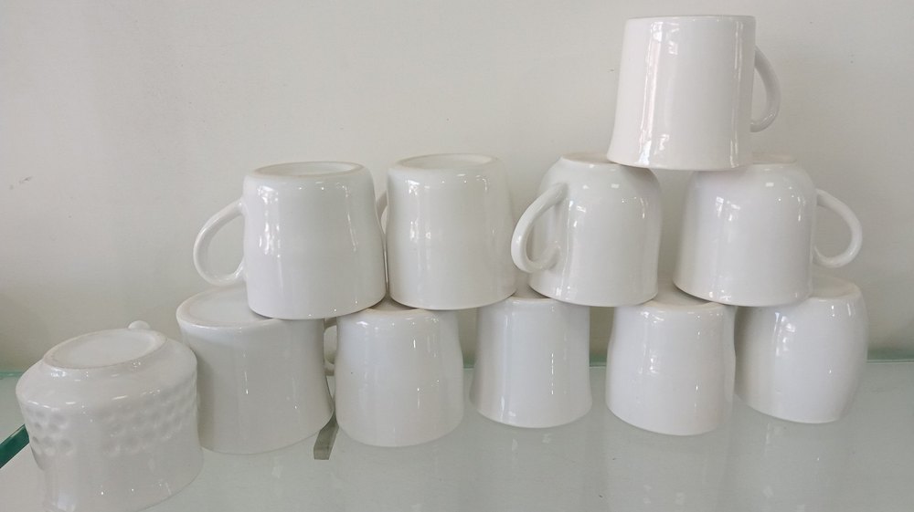 Ceramic White Fancy Cups, Capacity: 90ml, Size: 90 ml