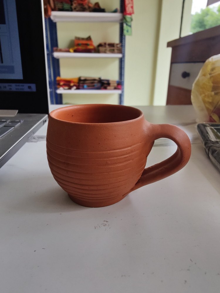 Aadya Natural Red Clay Tea Cup, For Home, Size: 3 Inch (length)