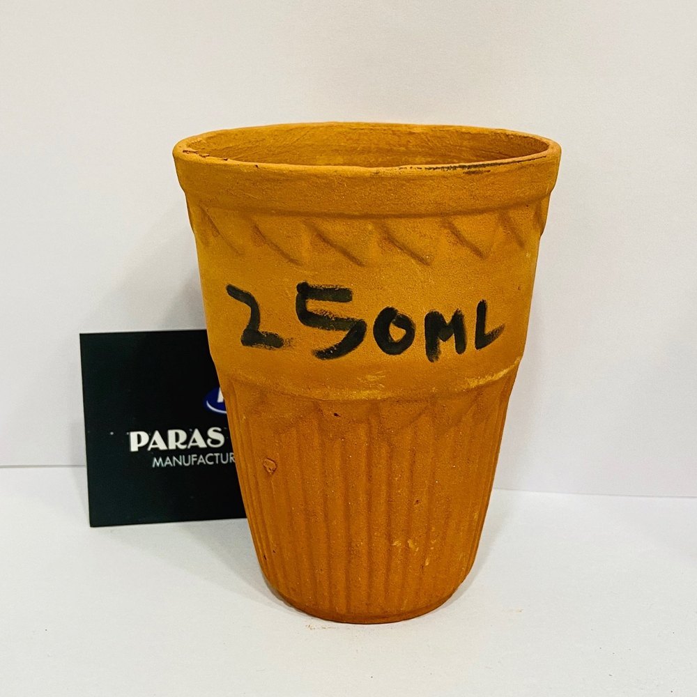 Mud Brown Kullad Clay Cup 250 mL, For Milk, Design/Pattern: Round