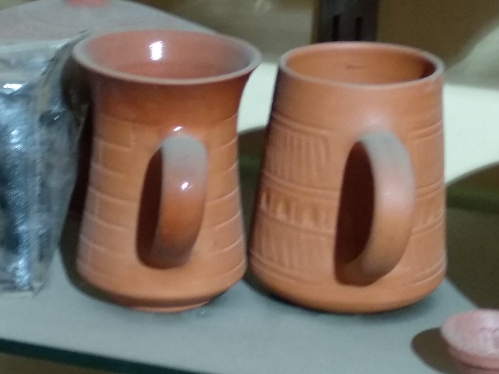 Red Round Terracotta Cups And Mugs, For Gifting, Capacity: 300ml