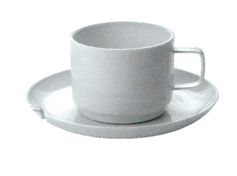 Gray Ceramic Poly Carbonate Tea Cup With Liner, For Hotel, Packaging Type: Box