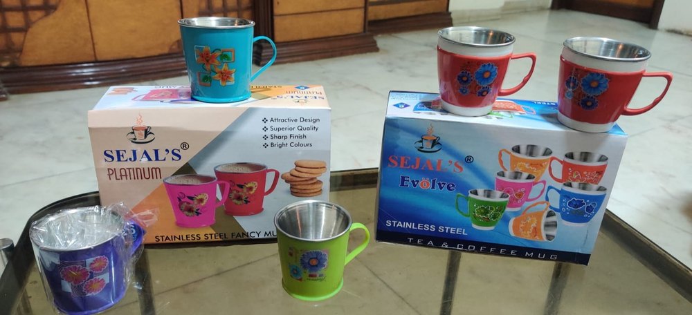 Silver Steel Plastic Cup, Capacity: 100ml, Size: Medium And Big