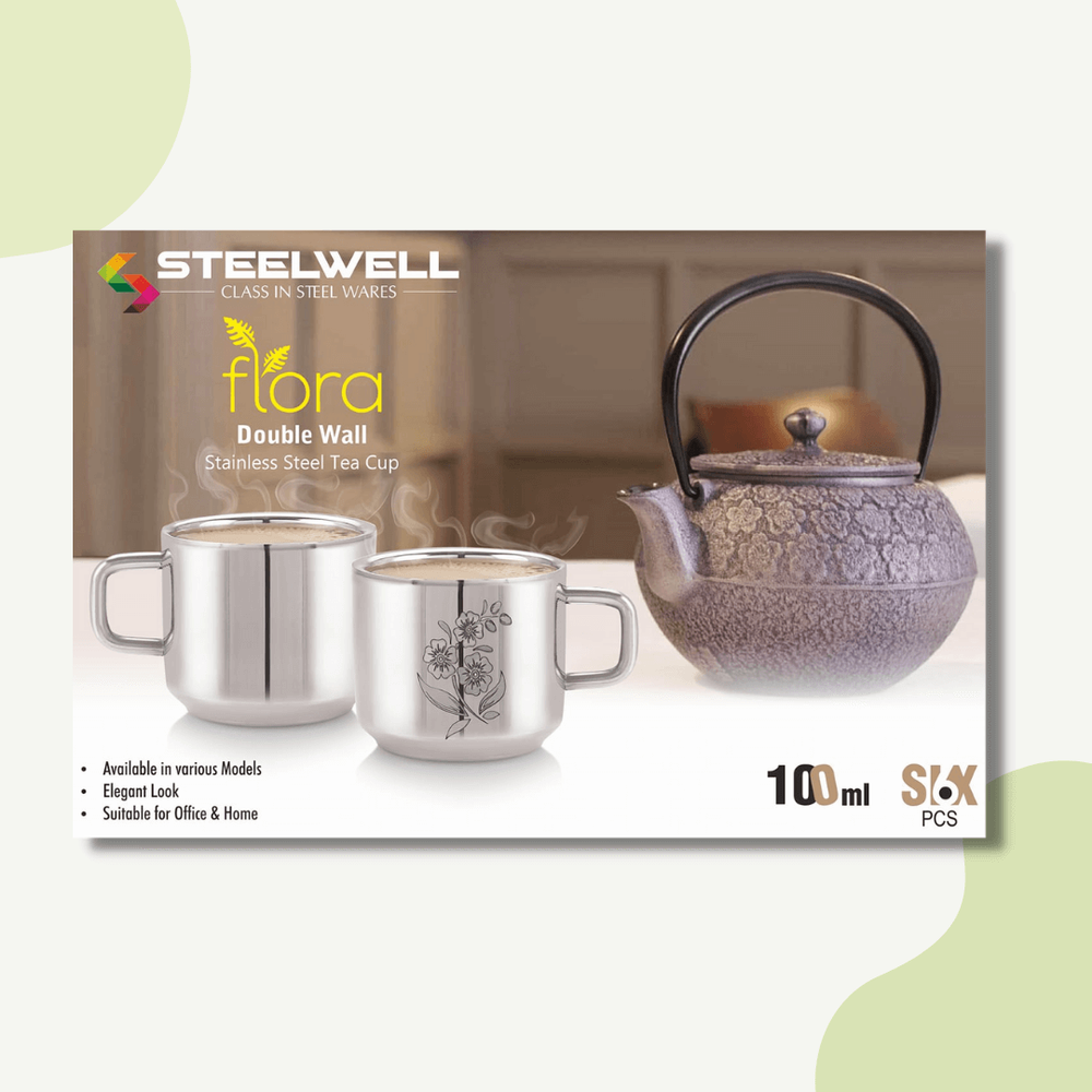 Polished Stainless Steel Tea Cup, For Home