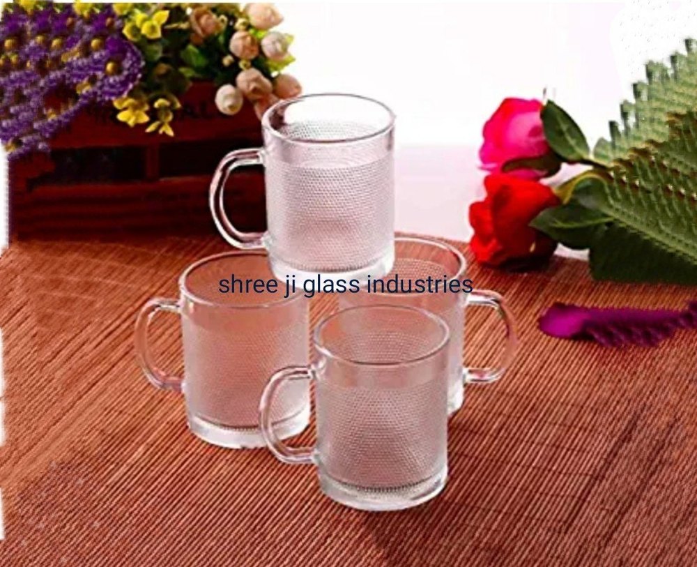 Transparent Glass Tea Cup dotted 200ml, For Restaurant, Packaging Type: Box