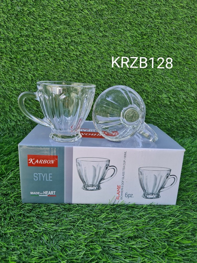 Transparent Glass Tea Cup, Packaging Type: Carton Box, Capacity: 180 Ml
