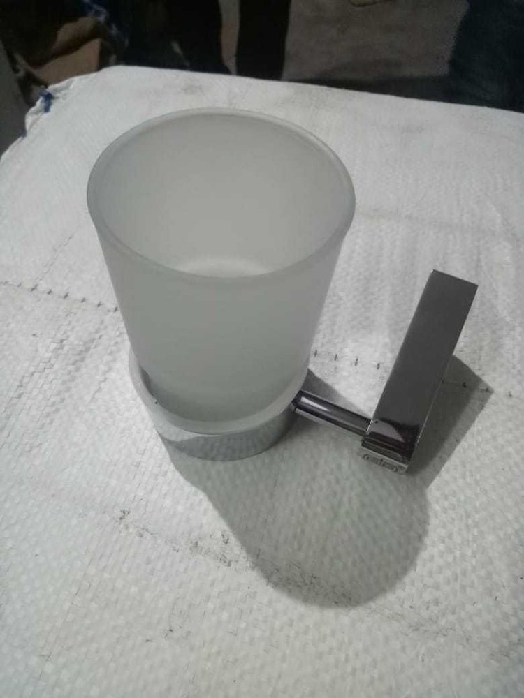 Silver Bathroom Cup Holder