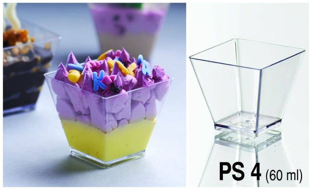 Transparent Plastic Dessert Cup, For Parties, Hotels & Restaurants, Capacity: 60 Ml