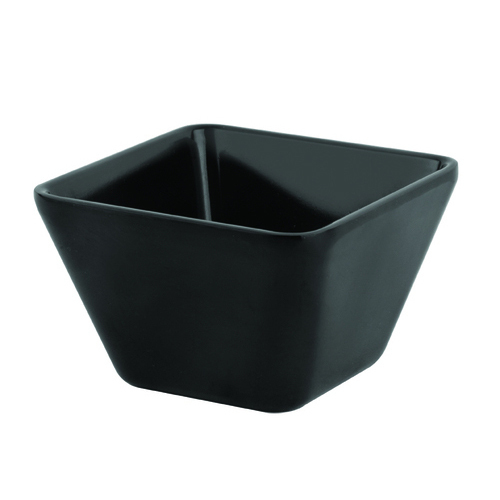 Black Plain Square Polycarbonate Dessert Cups