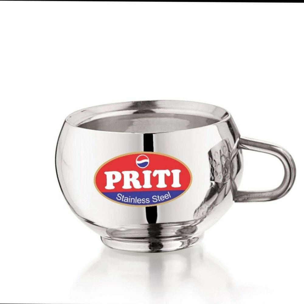 Silver Steel Double Wall Cup, Packaging Type: Box, Size: 100ml Approx
