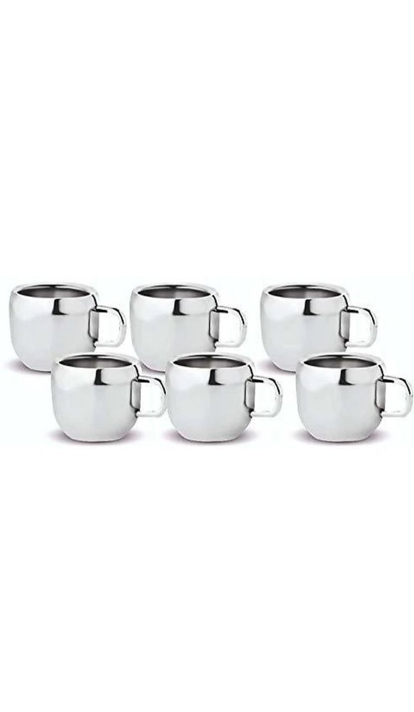 SHANTI Plain Double Wall Stainless Steel Apple Tea, Capacity: 100 ML, Size/Dimension: 16 X 8 X 22