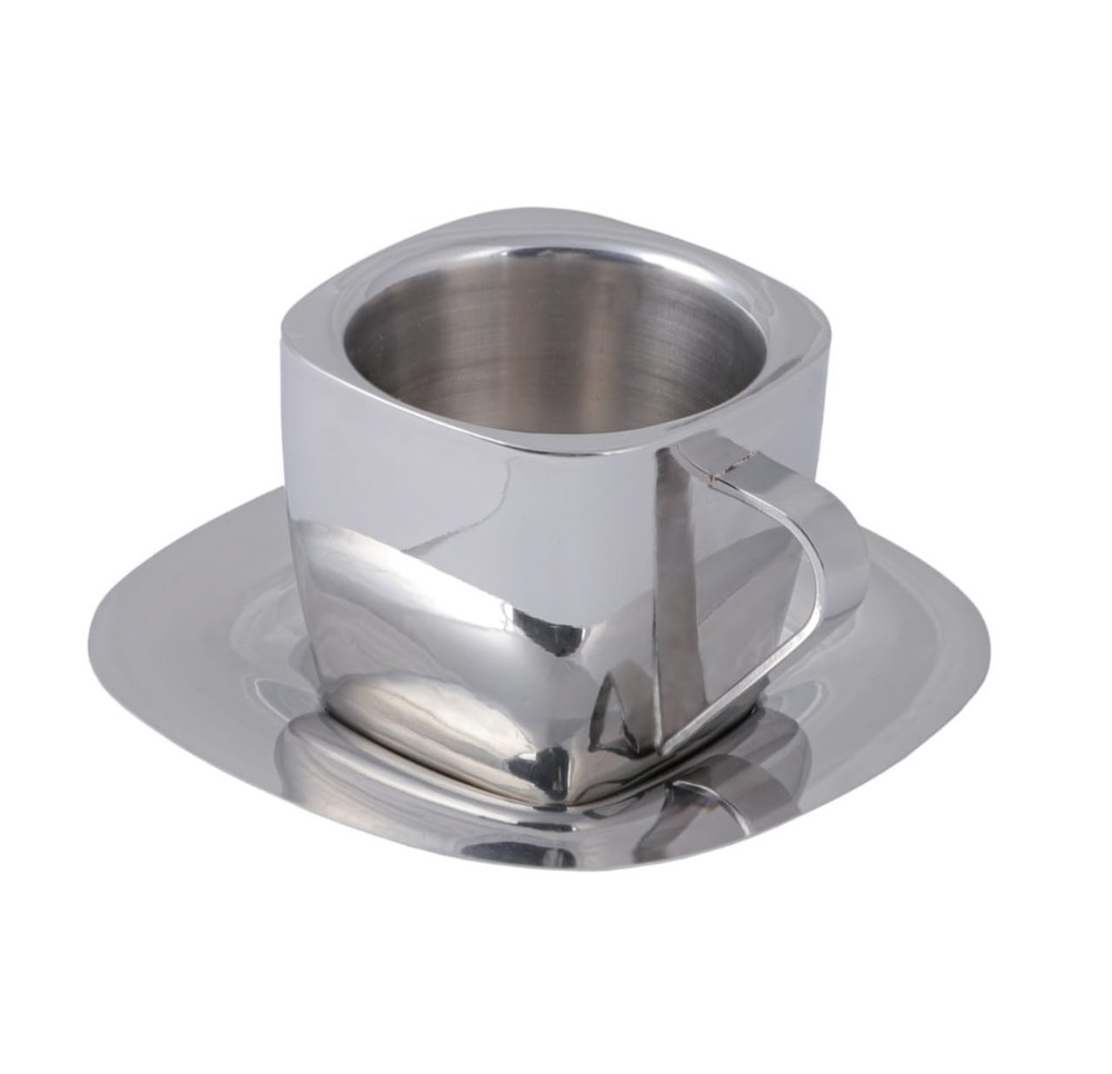 Silver 6 Pcs Double Wall Stainless Steel Tea Cup Set, Packaging Type: Box, Size: 540ML(APPROX)