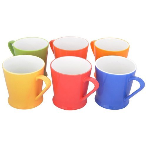Solid Clay Craft Multicolor Tea Cup - Set Of 6