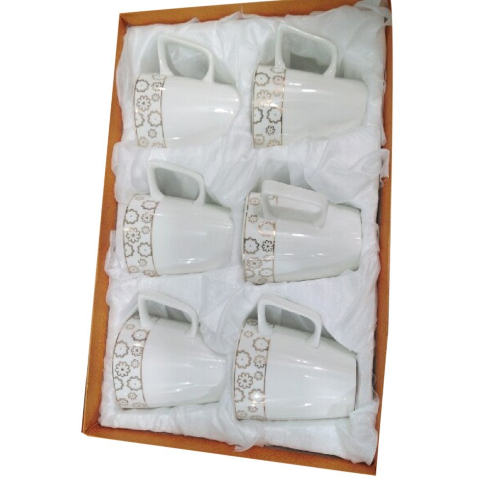 White Bone China Cups Set, For Tea