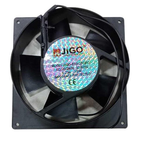 Black JIGO Panel Cooling Fan, Size: 170x170x51 Mm (lxwxh)