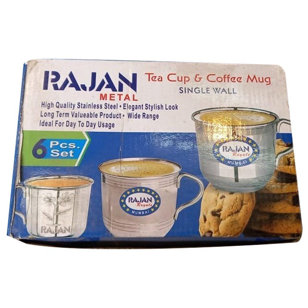 Silver Rajan Metal Tea Cup, Packaging Type: Box, Capacity: 200 ml