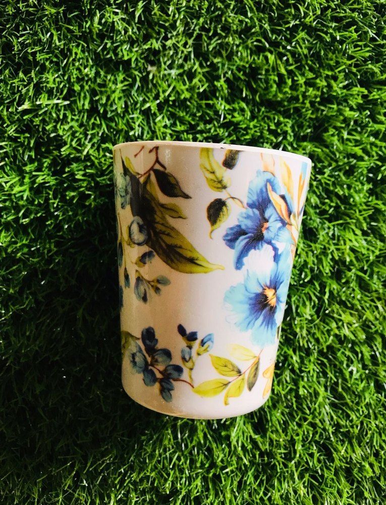 White Printed Melamine Cup, Capacity: 250ml, Size: 4inch(Length)
