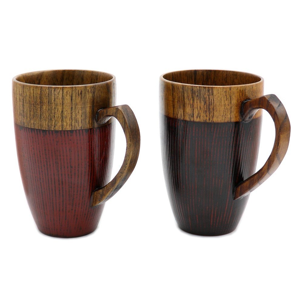 Brown and Maroon Wooden Cup