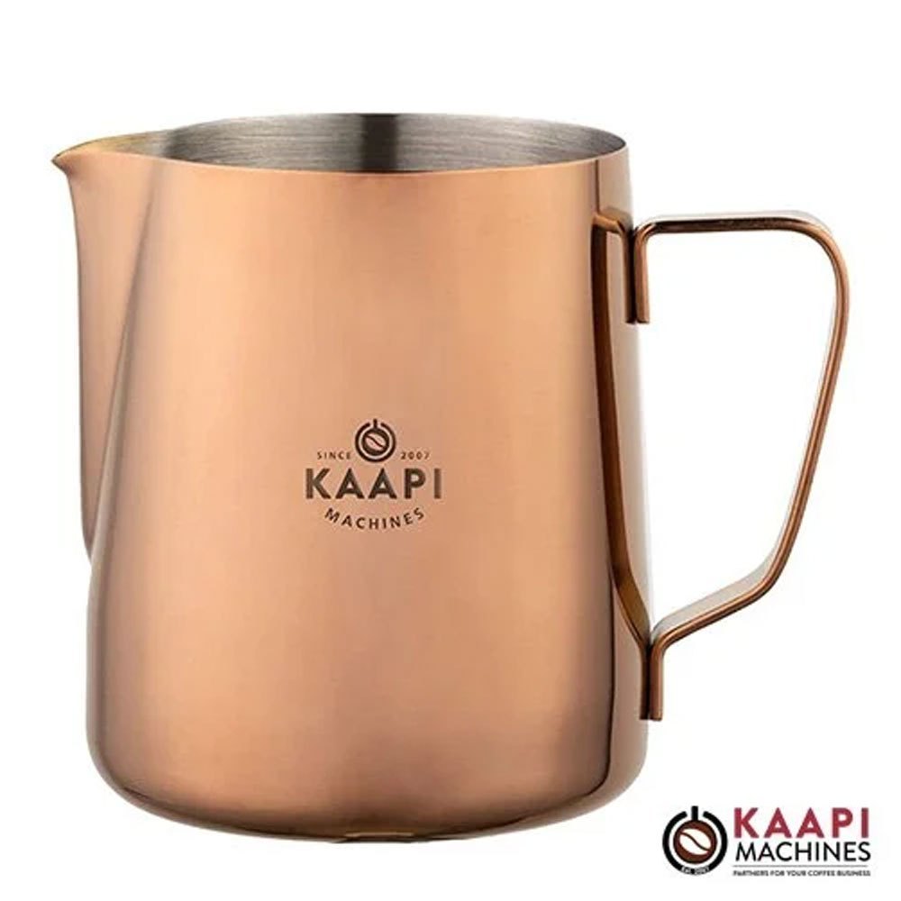 Rose Gold Stainless Steel Milk Steaming Pitcher - Copper 350 ML, For Cafe, Packaging Type: Box