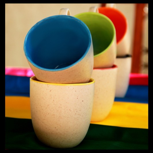 Ceramic Inner Colored Coffee Mug, Packaging Type: Box, 90-180 Ml