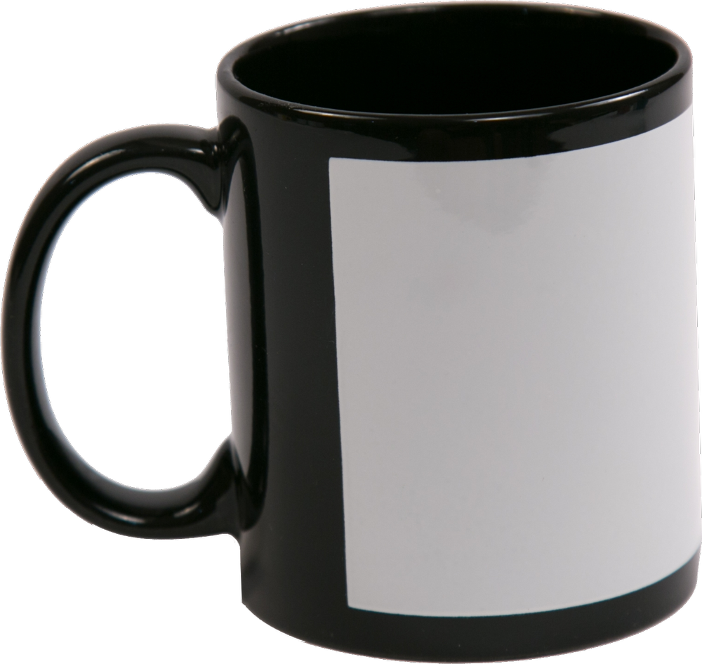 Black Plain Sublimation Patch Mug, Size/Dimension: 11 OZ