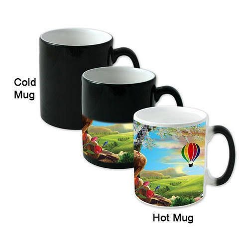 Black Printed Sublimation Magic Mug, For Gifting